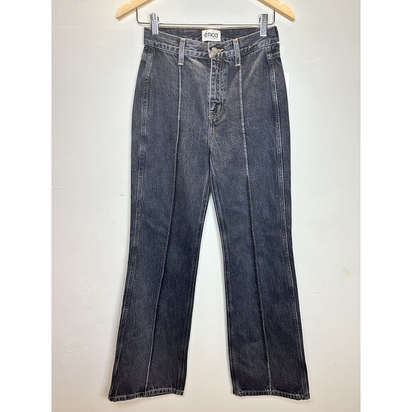 ETICA Estilia Pintuck Trousers In Black Mountain Size 24 NWT Jeans - Picture 3 of 11
